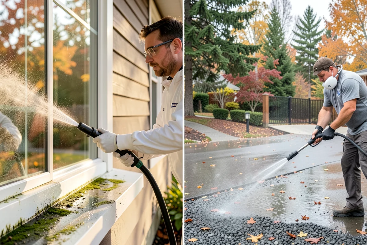 Gas Station Cleaning in SeaTac, King County, WA - Contain drains and pre-treat oil-stained concrete with a commercial degreaser