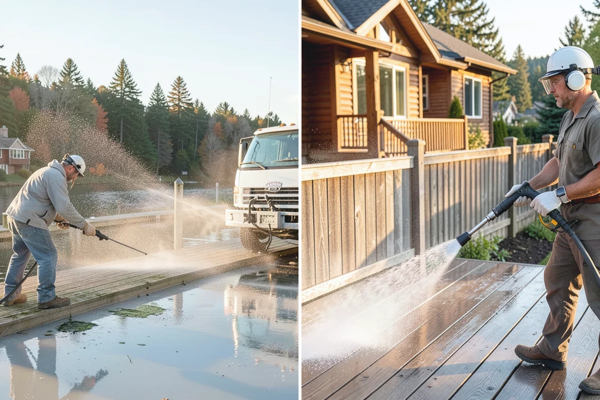 Gas Station Cleaning in Skykomish, King County, WA - Contain drains and pre-treat oil-stained concrete with a commercial degreaser