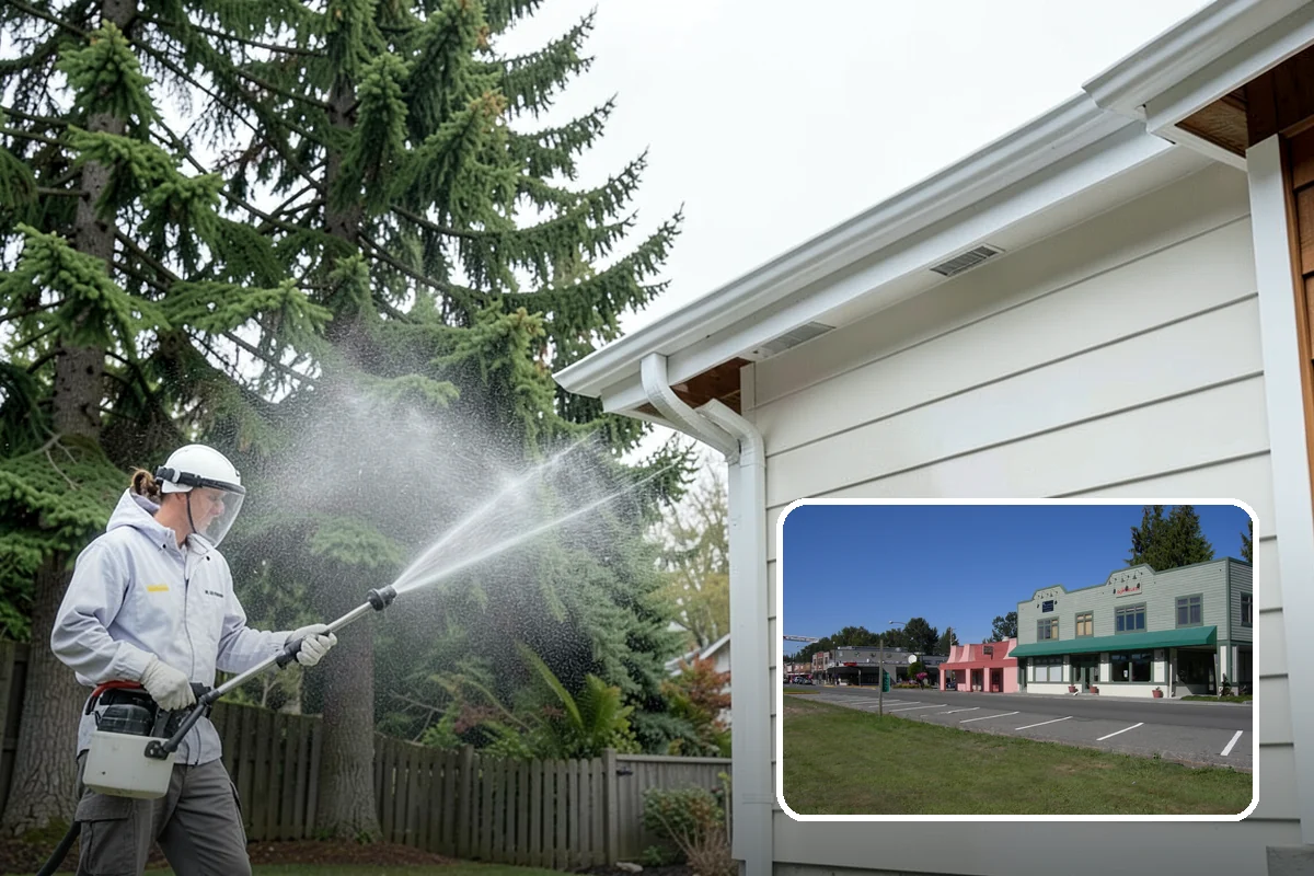 Gas Station Cleaning in Snoqualmie, King County, WA - Removes slip-causing oil and fuel film from pump-island concrete