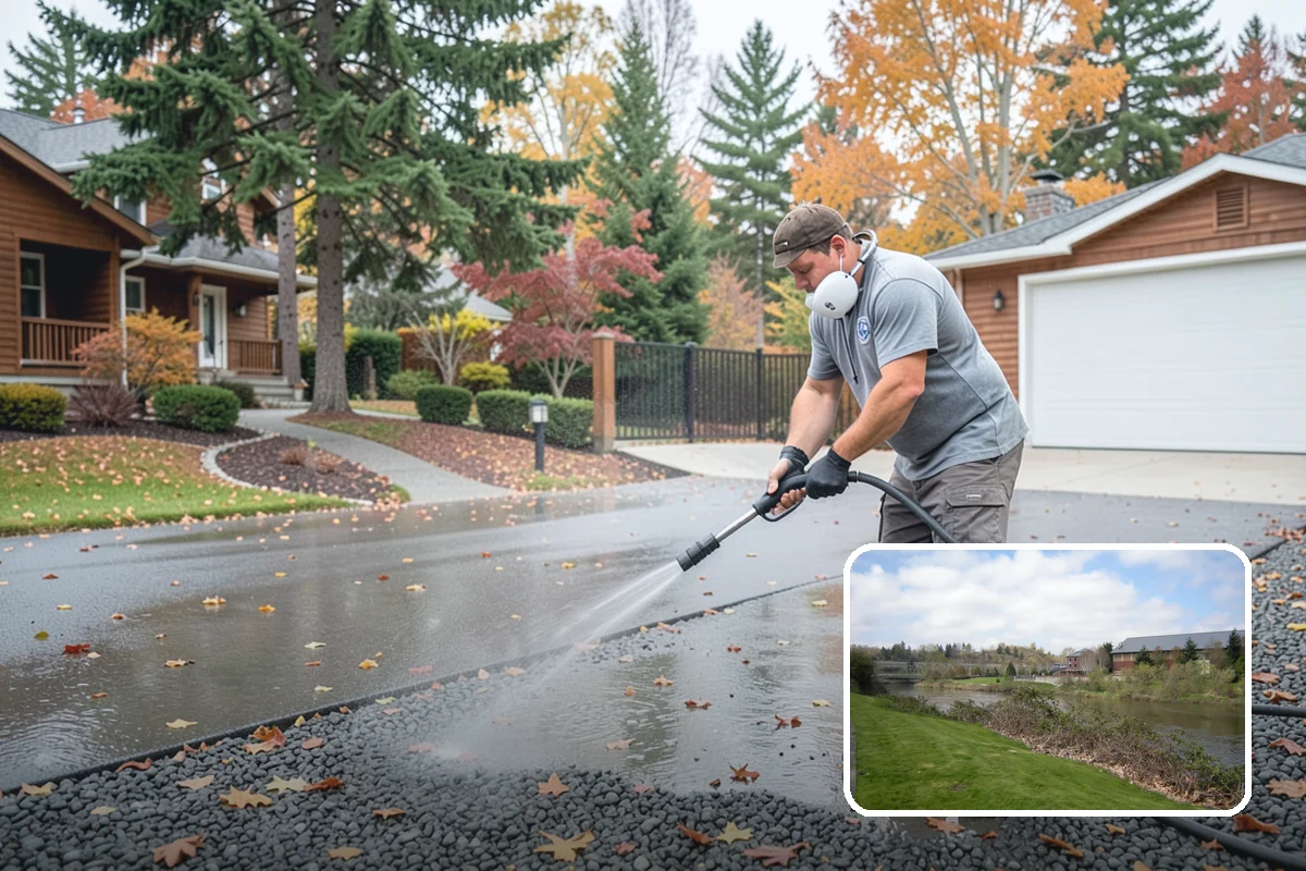 Gas Station Cleaning in Tukwila, King County, WA - Removes slip-causing oil and fuel film from pump-island concrete