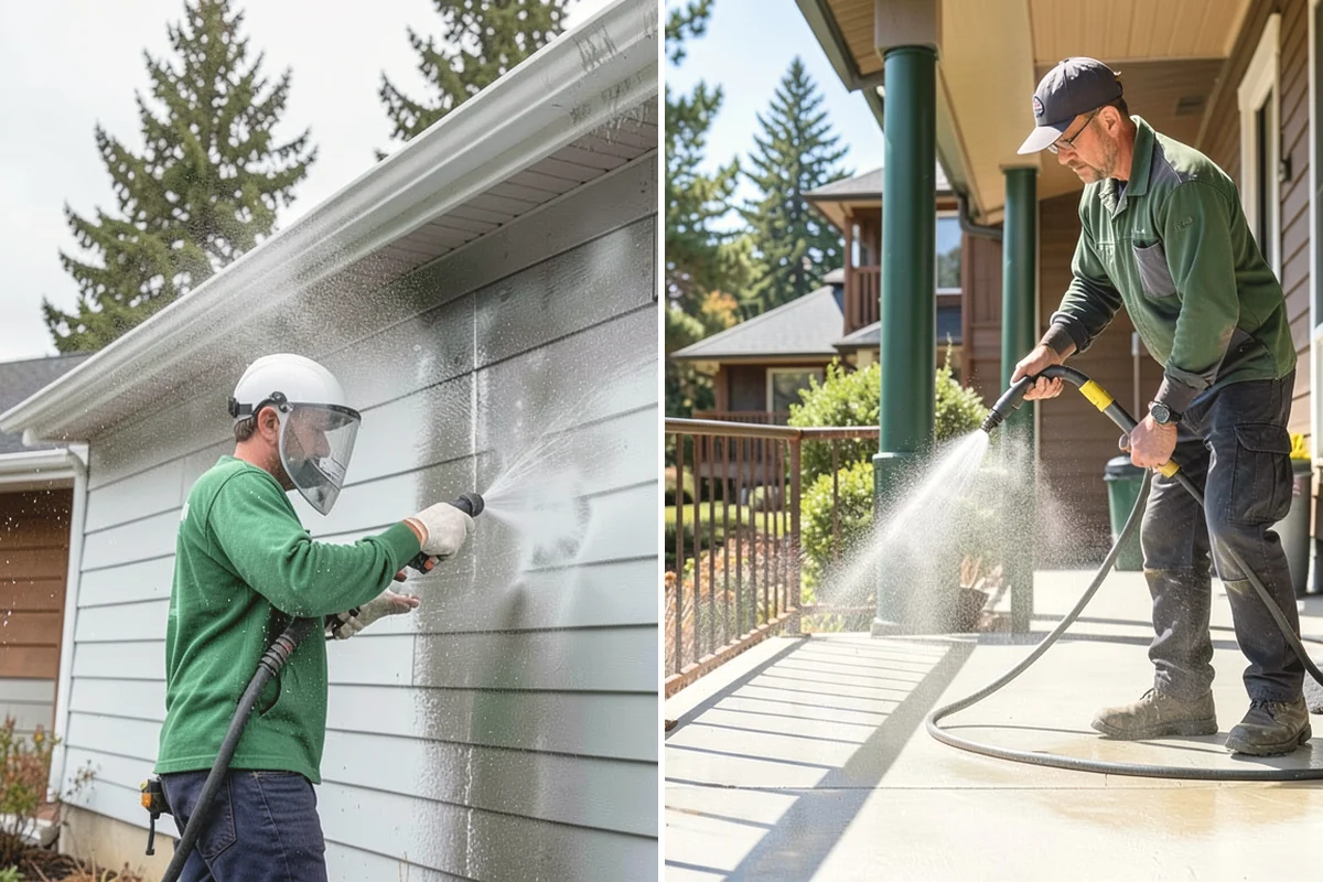 Gas Station Cleaning in University Place, Pierce County, WA - Contain drains and pre-treat oil-stained concrete with a commercial degreaser