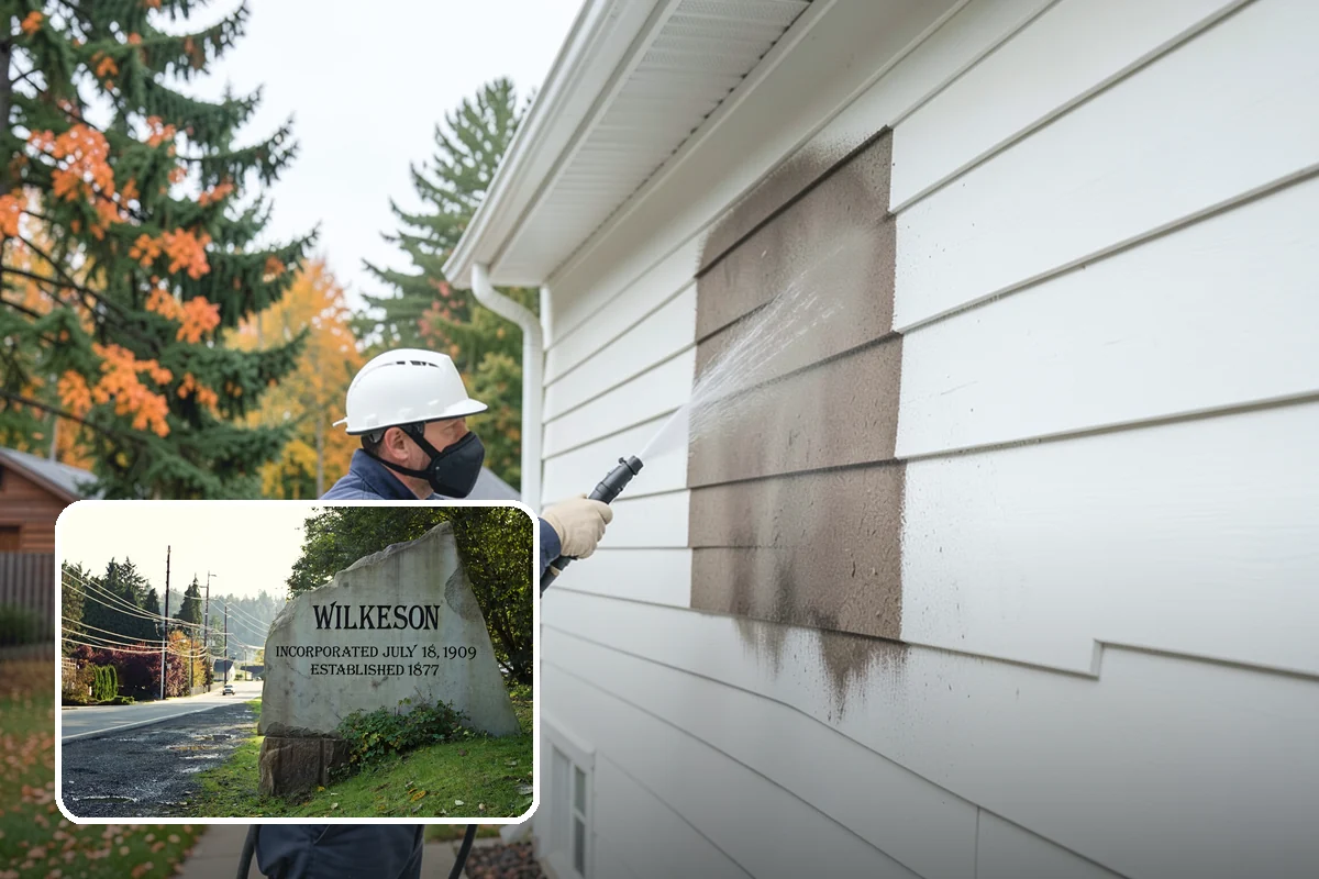 Gas Station Cleaning in Wilkeson, Pierce County, WA - Removes slip-causing oil and fuel film from pump-island concrete