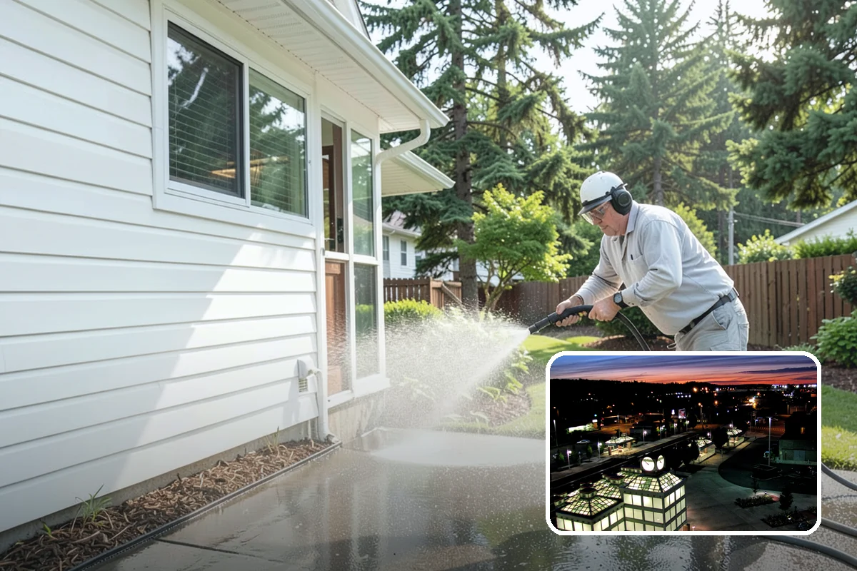 Gazebo Washing in Auburn, King County, WA - Removes roof moss and interior mildew from the structure