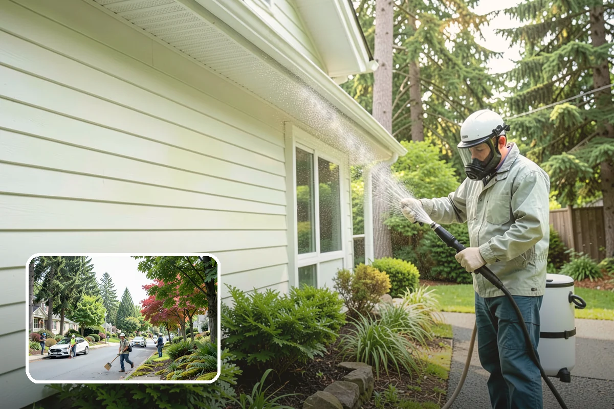 Gazebo Washing in Beaux Arts Village, King County, WA - Removes roof moss and interior mildew from the structure
