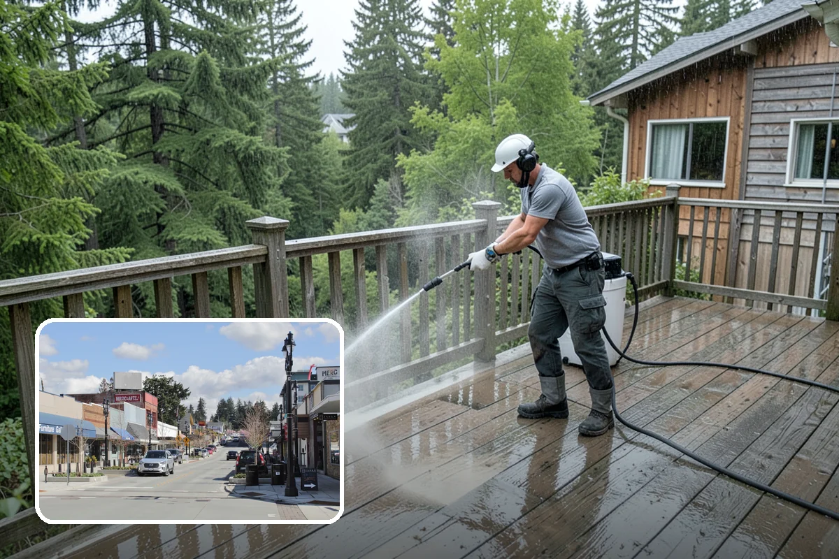 Gazebo Washing in Bothell, King County, WA - Removes roof moss and interior mildew from the structure