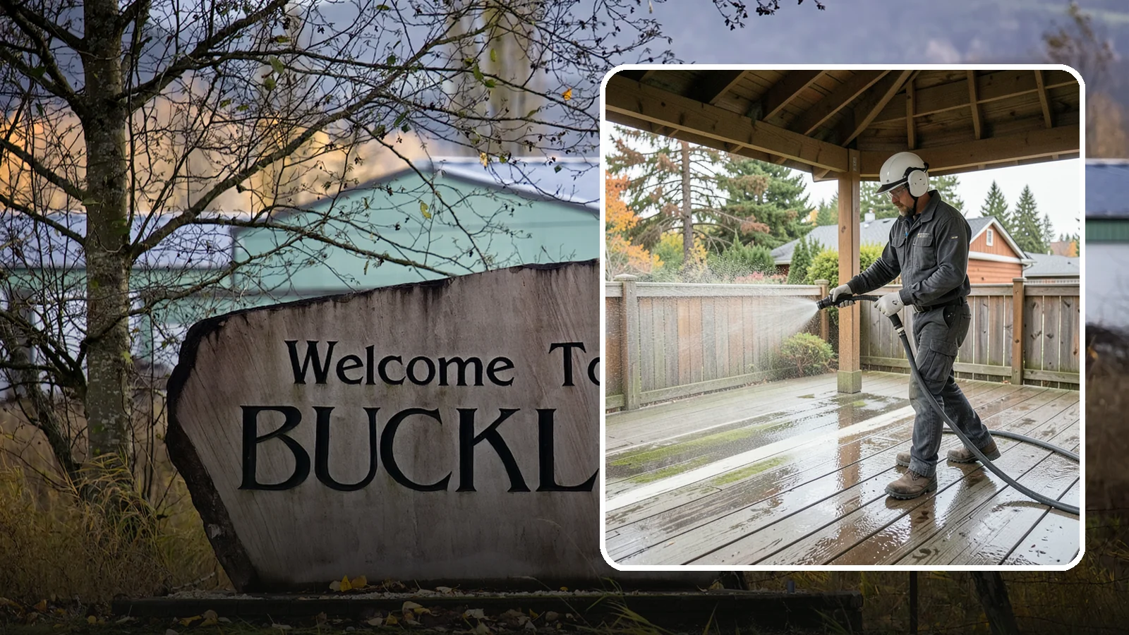 Gazebo Washing in Buckley, Pierce County, WA - Wash gazebos inside and out to remove the moss, cobwebs, and mildew that collect in a shaded garden structure.
