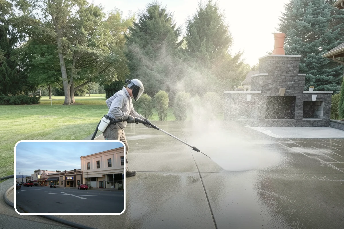 Gazebo Washing in Burlington, Skagit County, WA - Removes roof moss and interior mildew from the structure