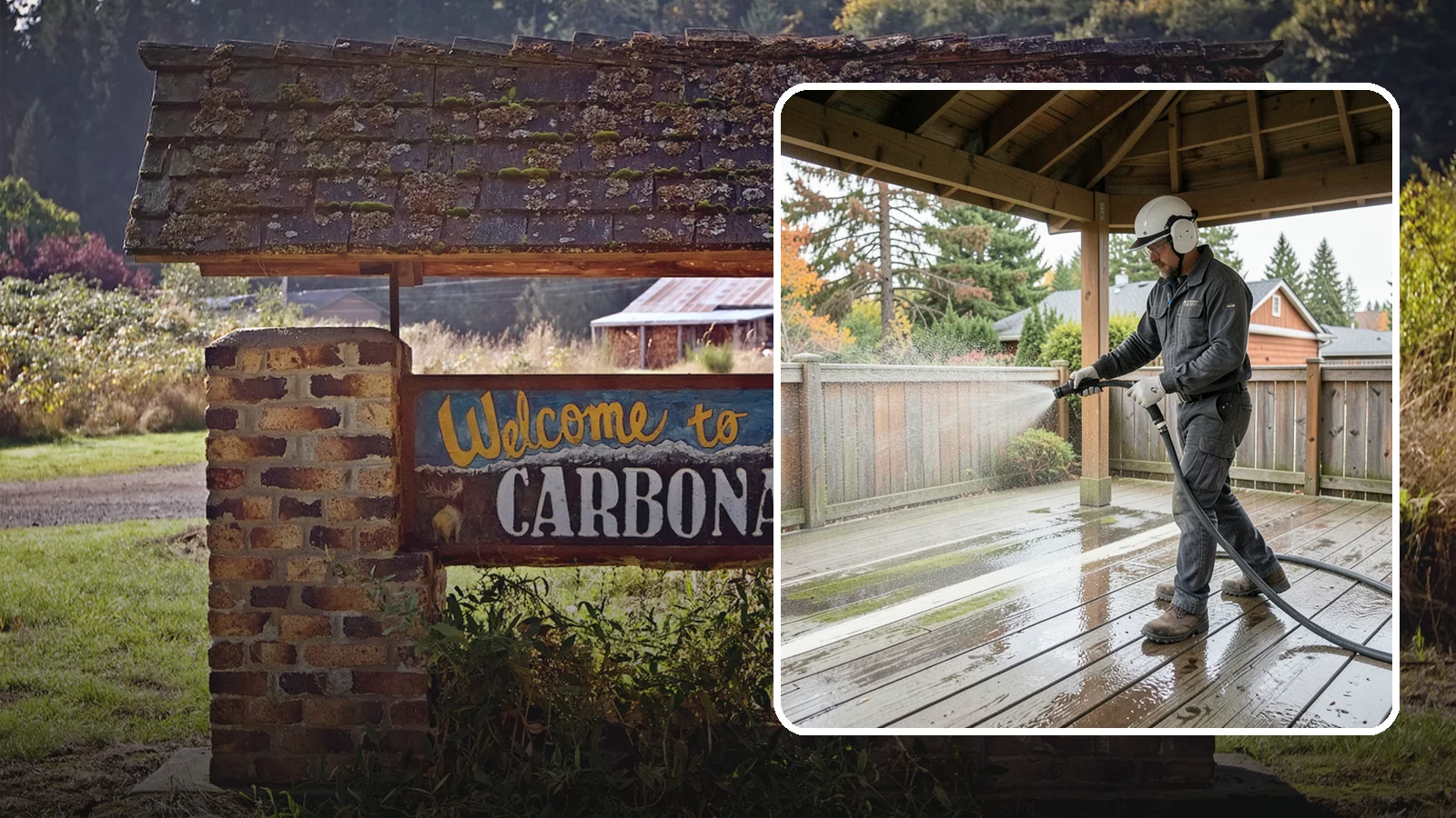 Gazebo Washing in Carbonado, Pierce County, WA - Wash gazebos inside and out to remove the moss, cobwebs, and mildew that collect in a shaded garden structure.