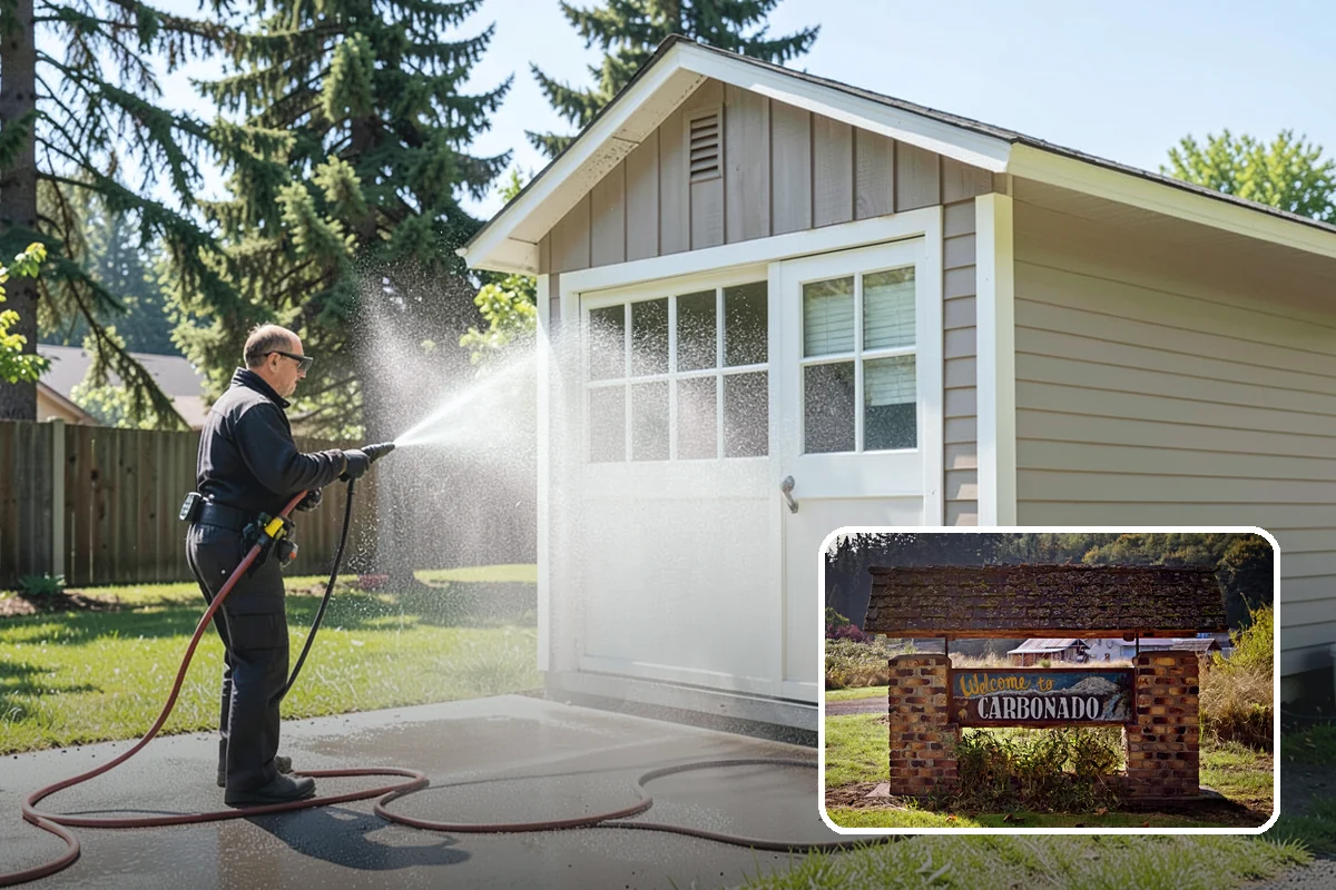 Gazebo Washing in Carbonado, Pierce County, WA - Removes roof moss and interior mildew from the structure