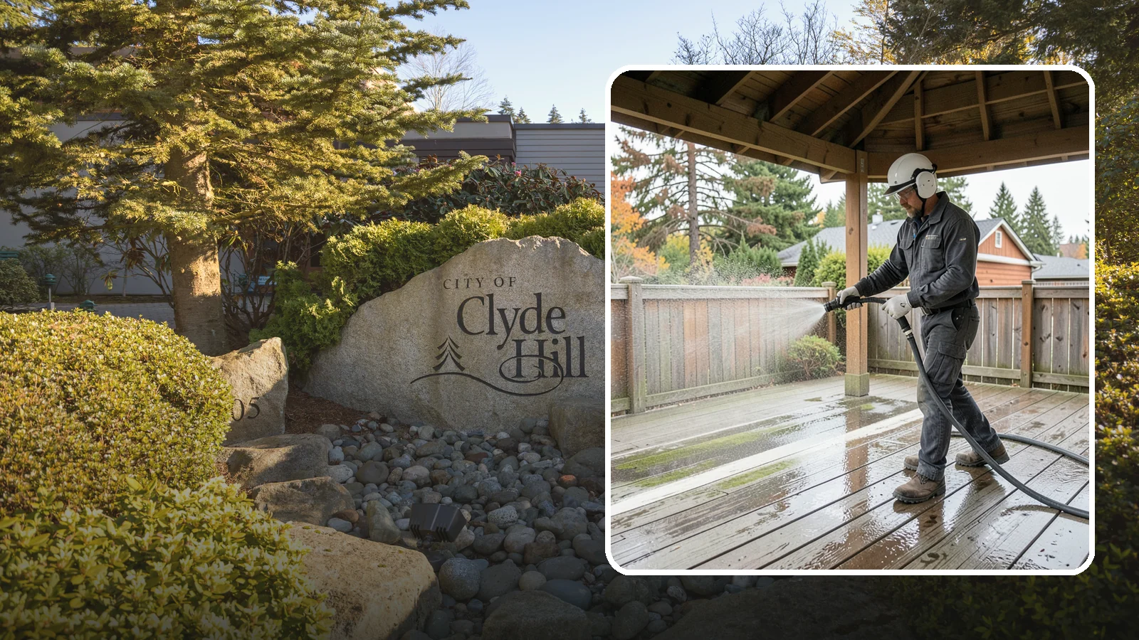 Gazebo Washing in Clyde Hill, King County, WA - Wash gazebos inside and out to remove the moss, cobwebs, and mildew that collect in a shaded garden structure.