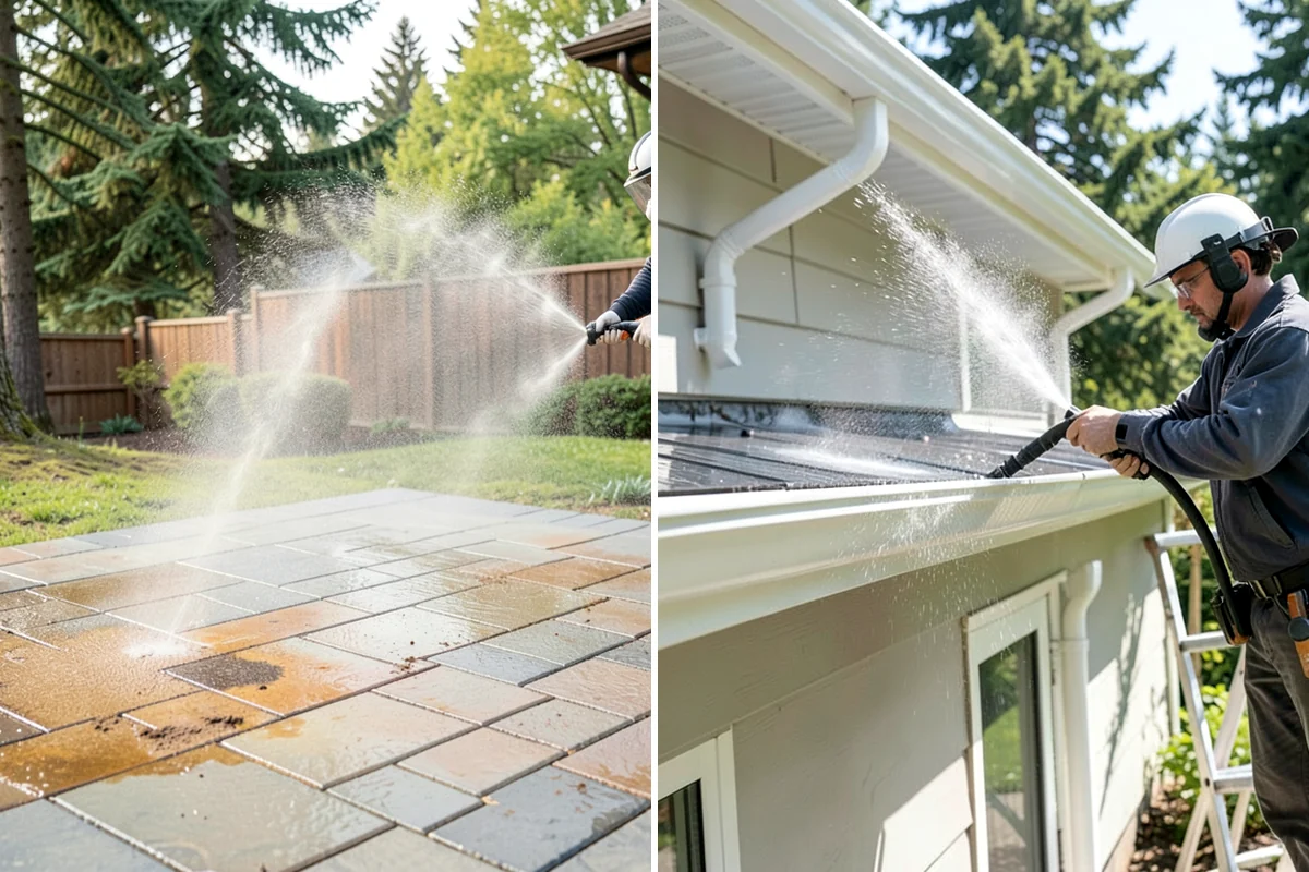 Gazebo Washing in Concrete, Skagit County, WA - Sweep debris and cobwebs from the interior and roof