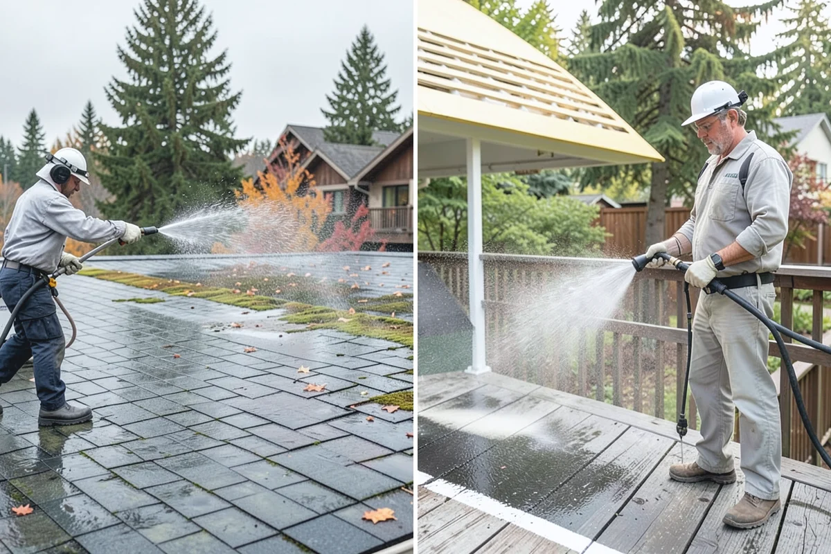 Gazebo Washing in Coupeville, Island County, WA - Sweep debris and cobwebs from the interior and roof