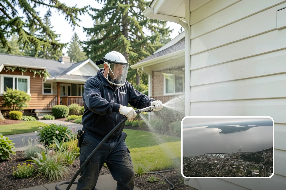 Gazebo Washing in Des Moines, King County, WA - Removes roof moss and interior mildew from the structure