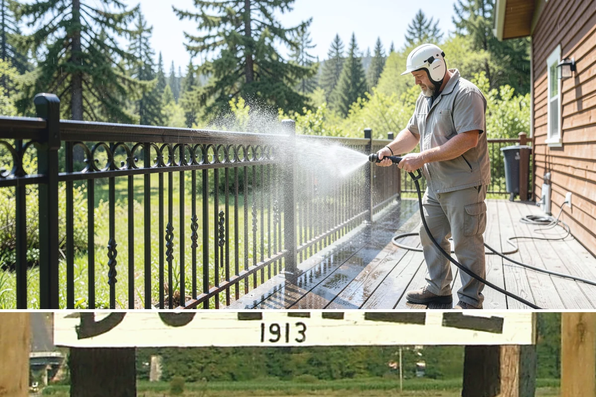 Gazebo Washing in Duvall, King County, WA - A dry summer day allows the wood and interior to dry fully, making it the best time to wash a shaded gazebo.