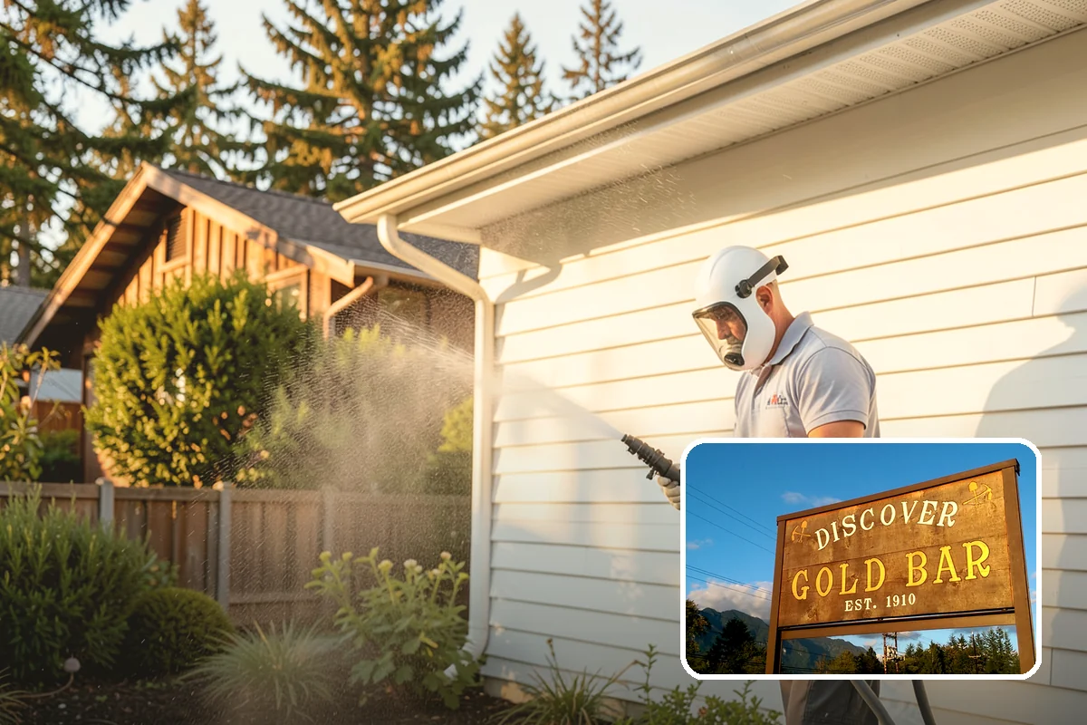 Gazebo Washing in Gold Bar, Snohomish County, WA - Removes roof moss and interior mildew from the structure