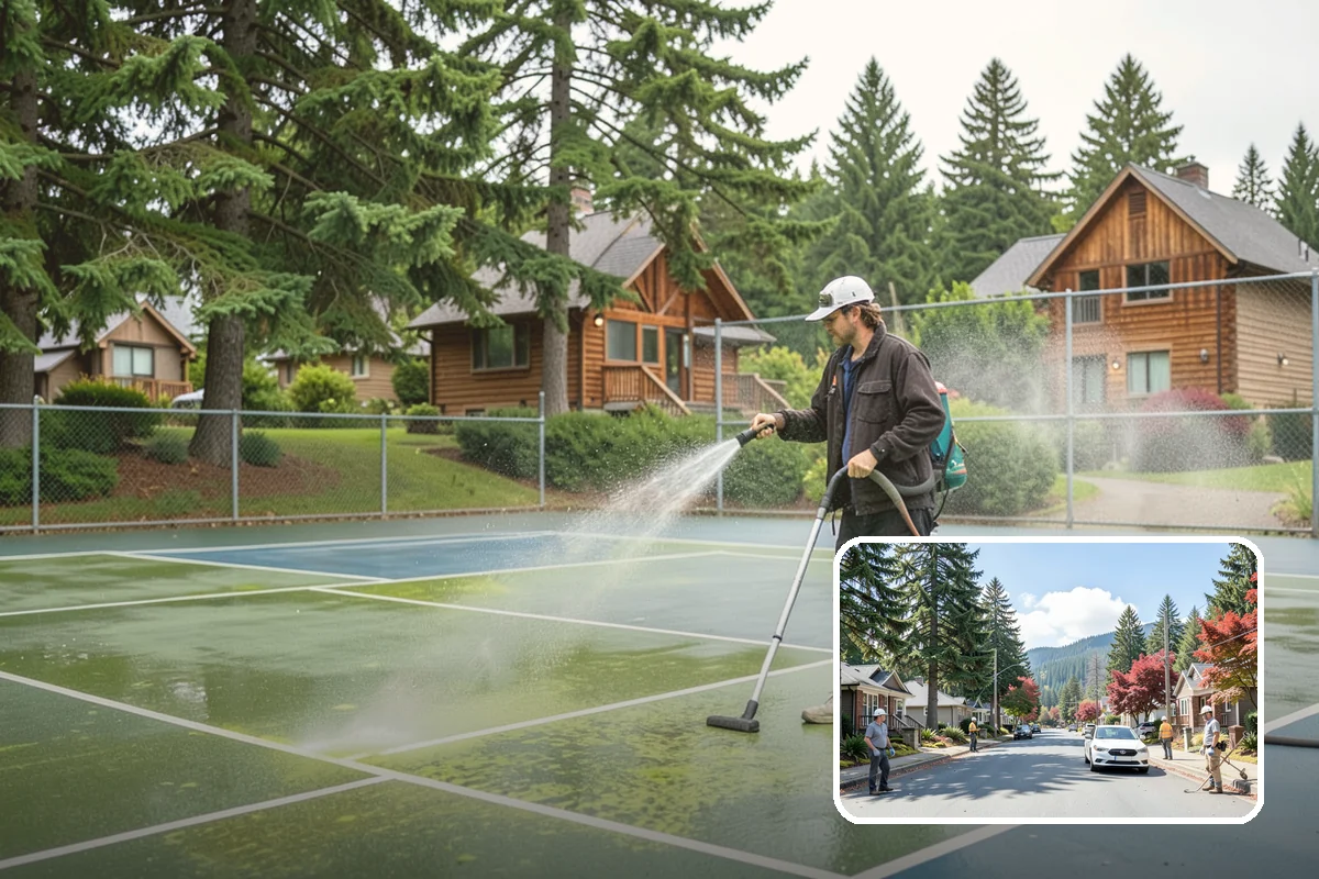 Gazebo Washing in Hunts Point, King County, WA - Removes roof moss and interior mildew from the structure