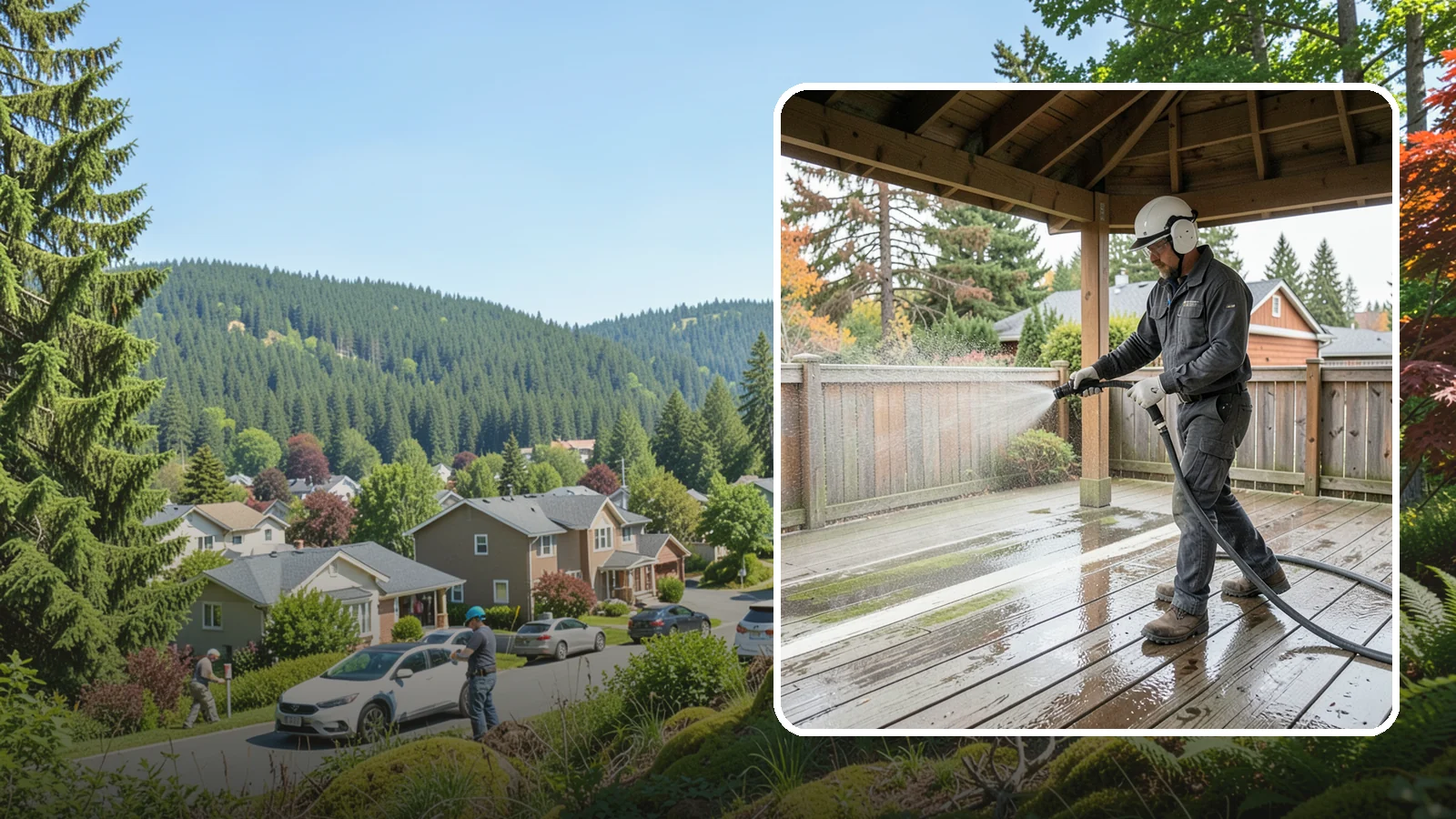 Gazebo Washing in Index, Snohomish County, WA - Wash gazebos inside and out to remove the moss, cobwebs, and mildew that collect in a shaded garden structure.