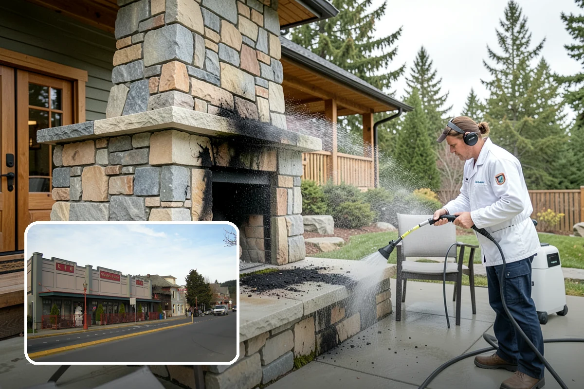 Gazebo Washing in Issaquah, King County, WA - Removes roof moss and interior mildew from the structure