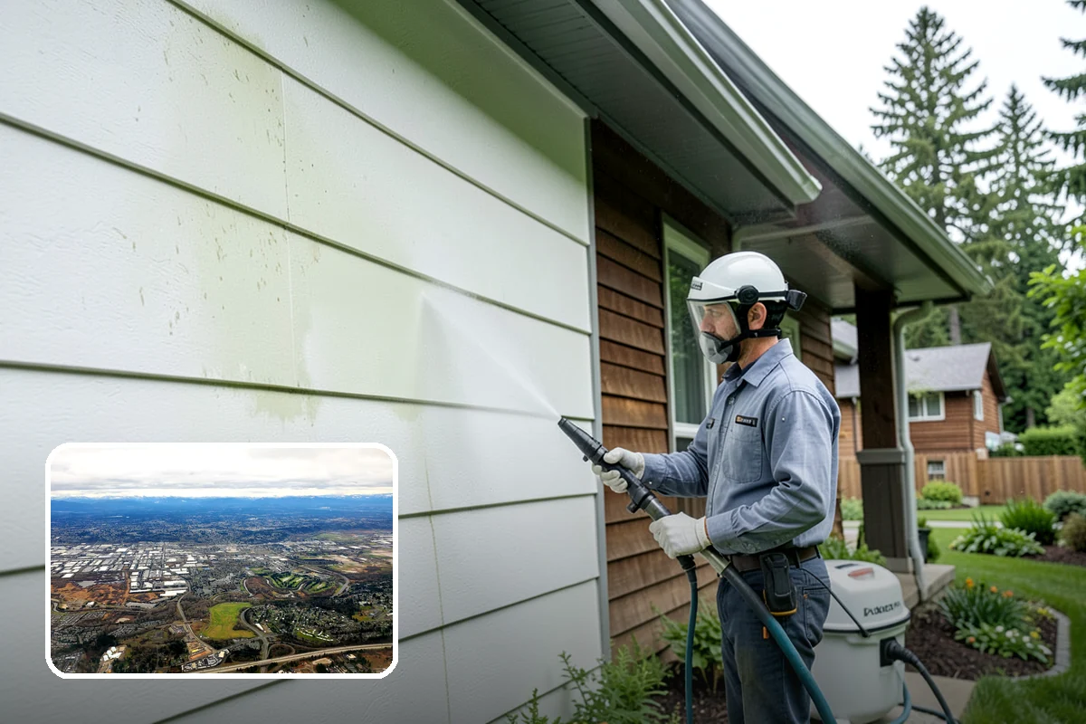 Gazebo Washing in Kent, King County, WA - Removes roof moss and interior mildew from the structure