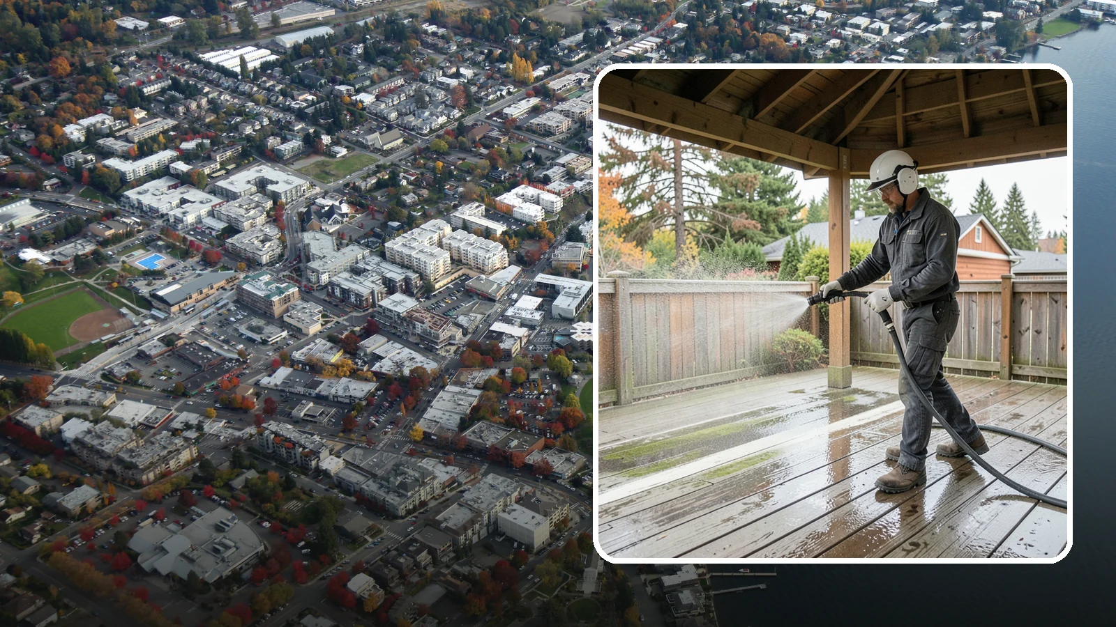 Gazebo Washing in Kirkland, King County, WA - Wash gazebos inside and out to remove the moss, cobwebs, and mildew that collect in a shaded garden structure.