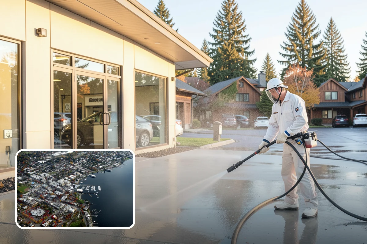 Gazebo Washing in Kirkland, King County, WA - Removes roof moss and interior mildew from the structure