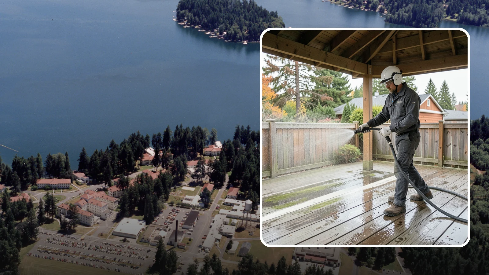 Gazebo Washing in Lakewood, Pierce County, WA - Wash gazebos inside and out to remove the moss, cobwebs, and mildew that collect in a shaded garden structure.