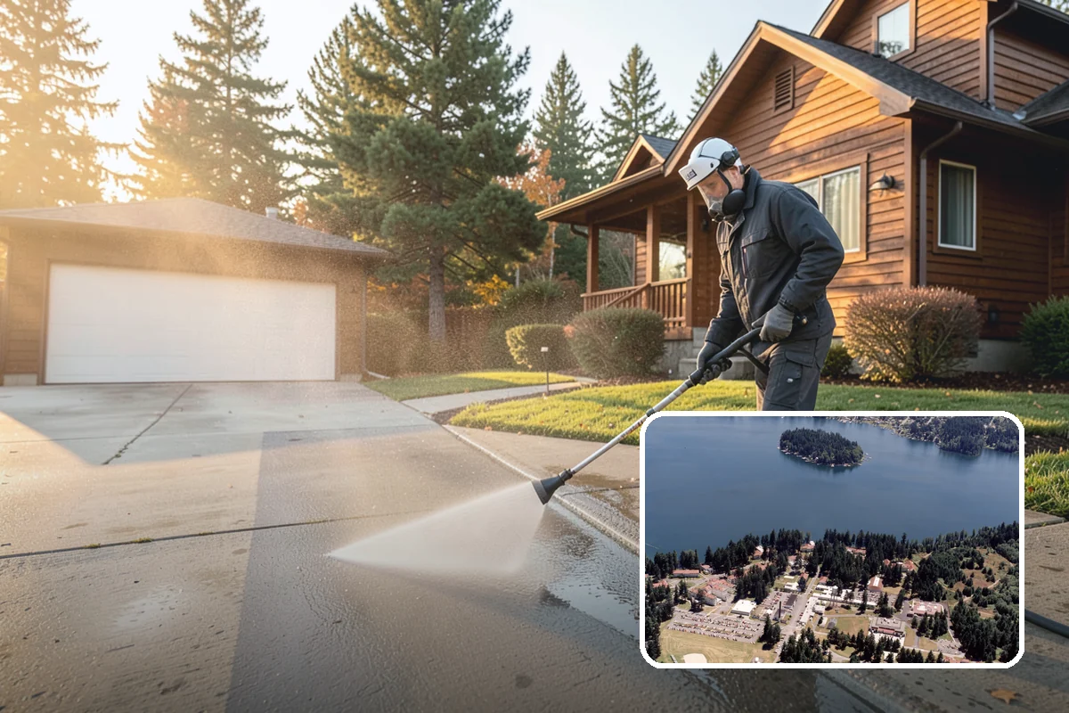 Gazebo Washing in Lakewood, Pierce County, WA - Removes roof moss and interior mildew from the structure