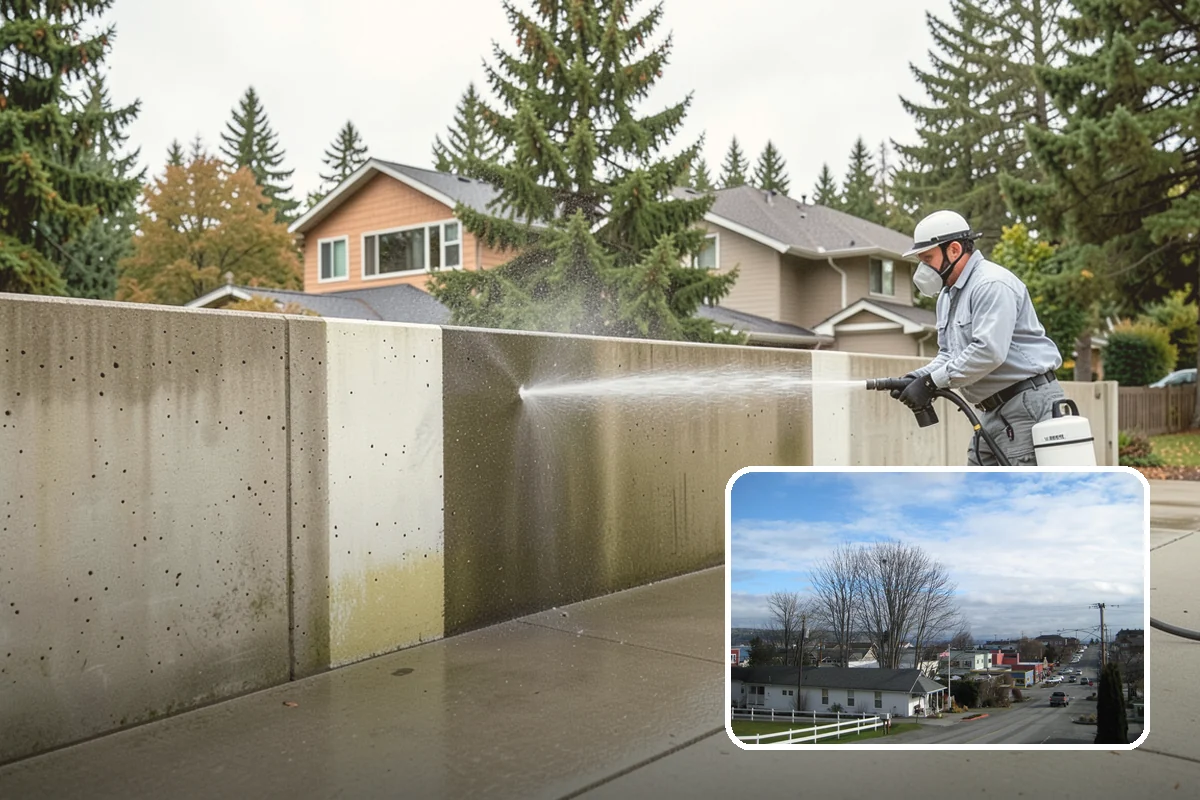 Gazebo Washing in Langley, Island County, WA - Removes roof moss and interior mildew from the structure