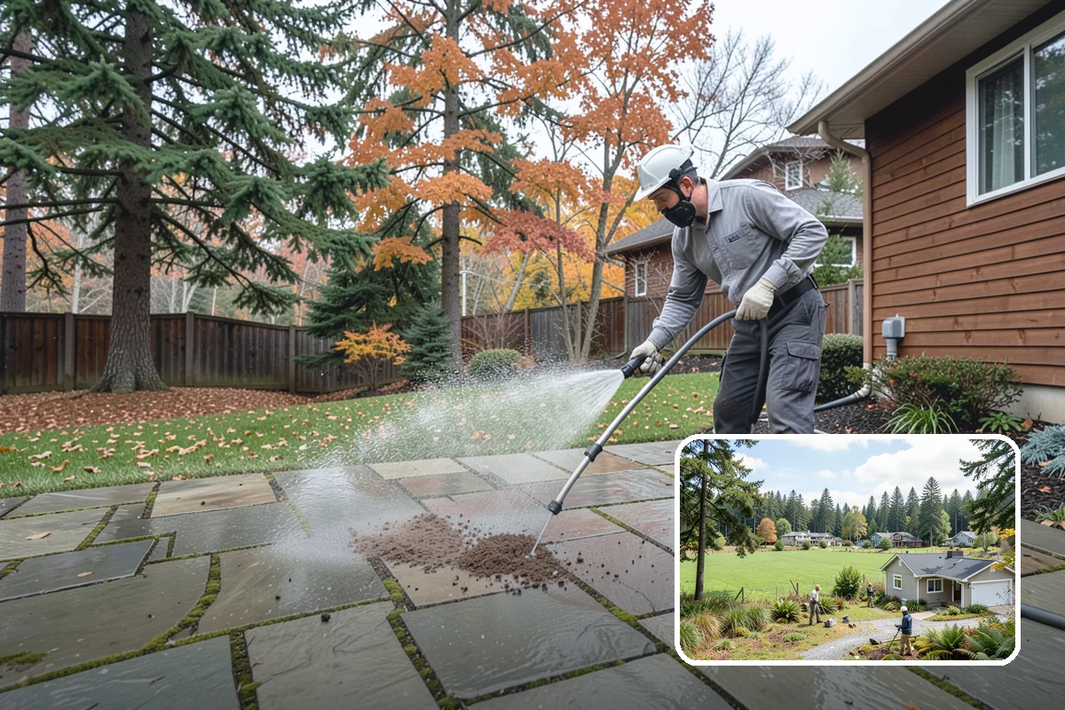 Gazebo Washing in Lyman, Skagit County, WA - Removes roof moss and interior mildew from the structure