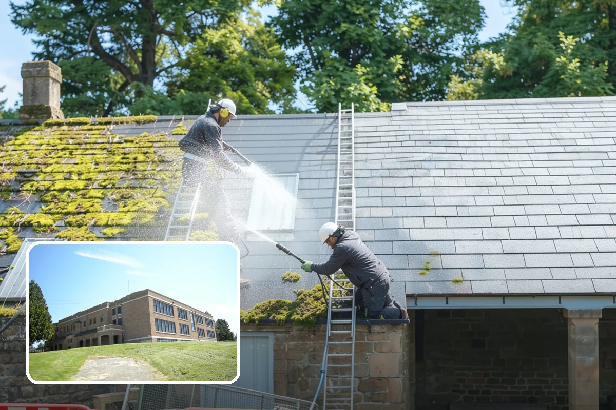 Gazebo Washing in Maple Valley, King County, WA - Removes roof moss and interior mildew from the structure