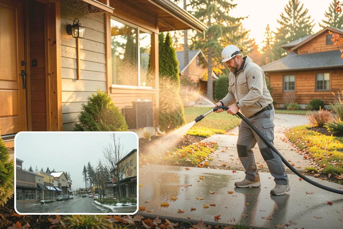 Gazebo Washing in Mill Creek, Snohomish County, WA - Removes roof moss and interior mildew from the structure