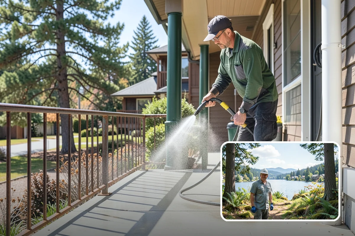 Gazebo Washing in Milton, King County, WA - Removes roof moss and interior mildew from the structure