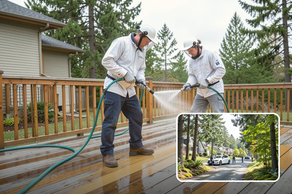 Gazebo Washing in Normandy Park, King County, WA - Removes roof moss and interior mildew from the structure