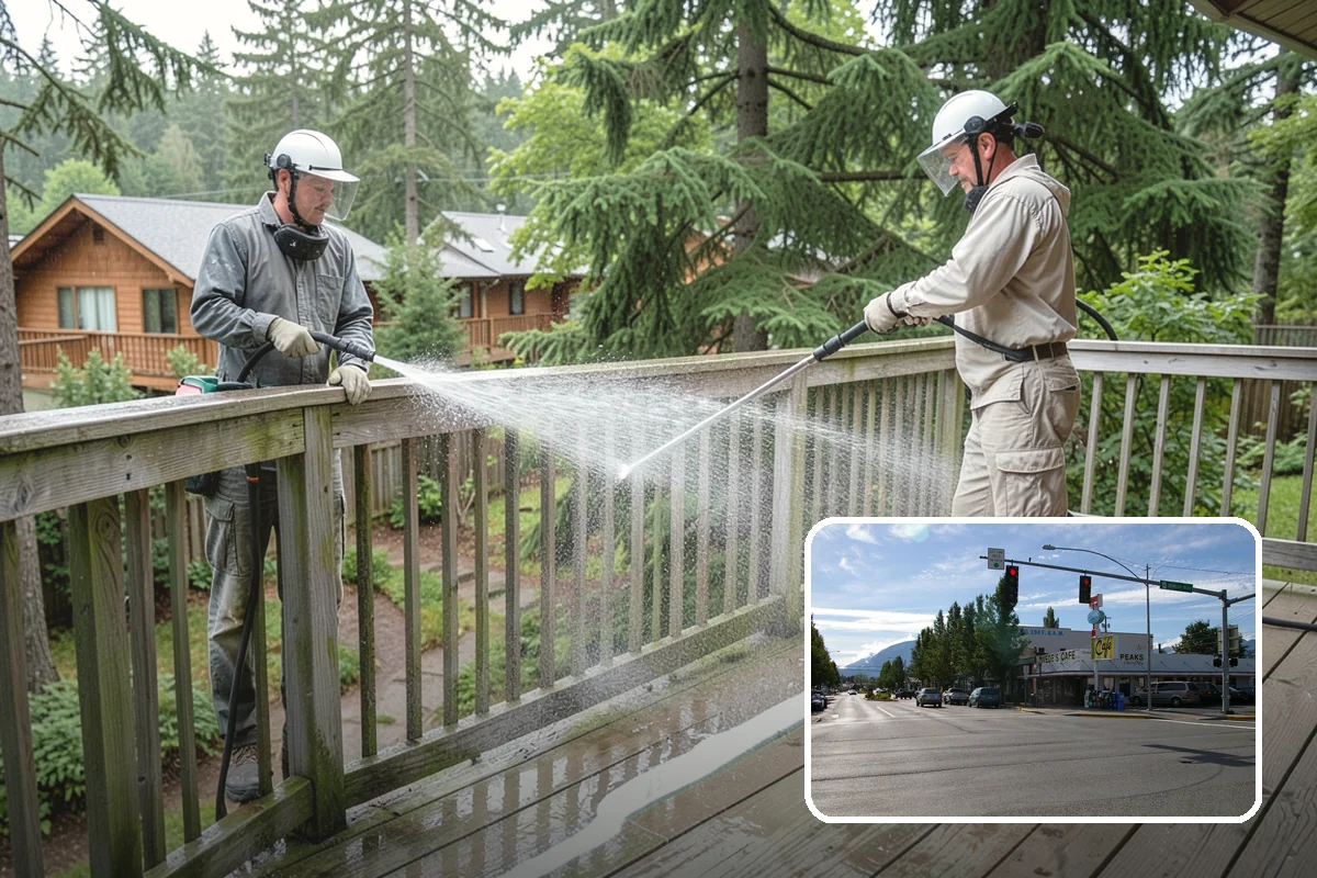 Gazebo Washing in North Bend, King County, WA - Removes roof moss and interior mildew from the structure