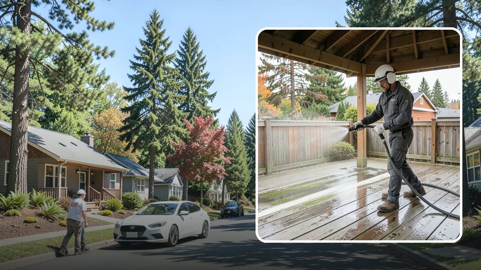 Gazebo Washing in Orting, Pierce County, WA - Wash gazebos inside and out to remove the moss, cobwebs, and mildew that collect in a shaded garden structure.
