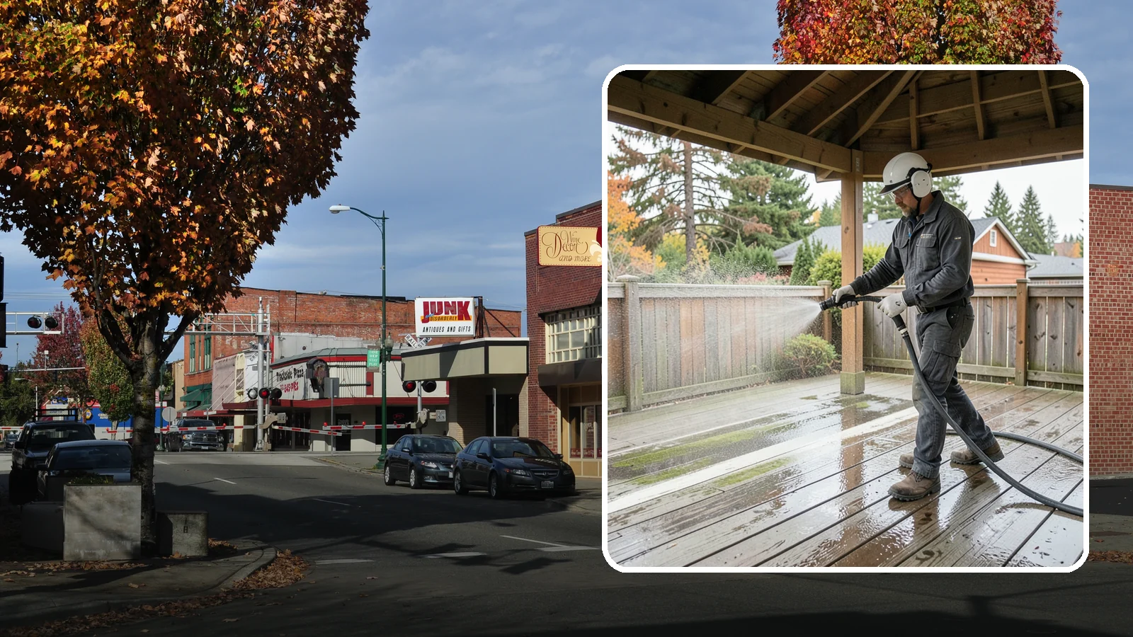 Gazebo Washing in Puyallup, Pierce County, WA - Wash gazebos inside and out to remove the moss, cobwebs, and mildew that collect in a shaded garden structure.