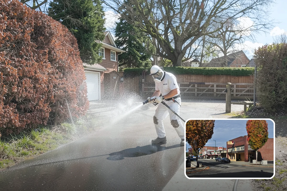 Gazebo Washing in Puyallup, Pierce County, WA - Removes roof moss and interior mildew from the structure