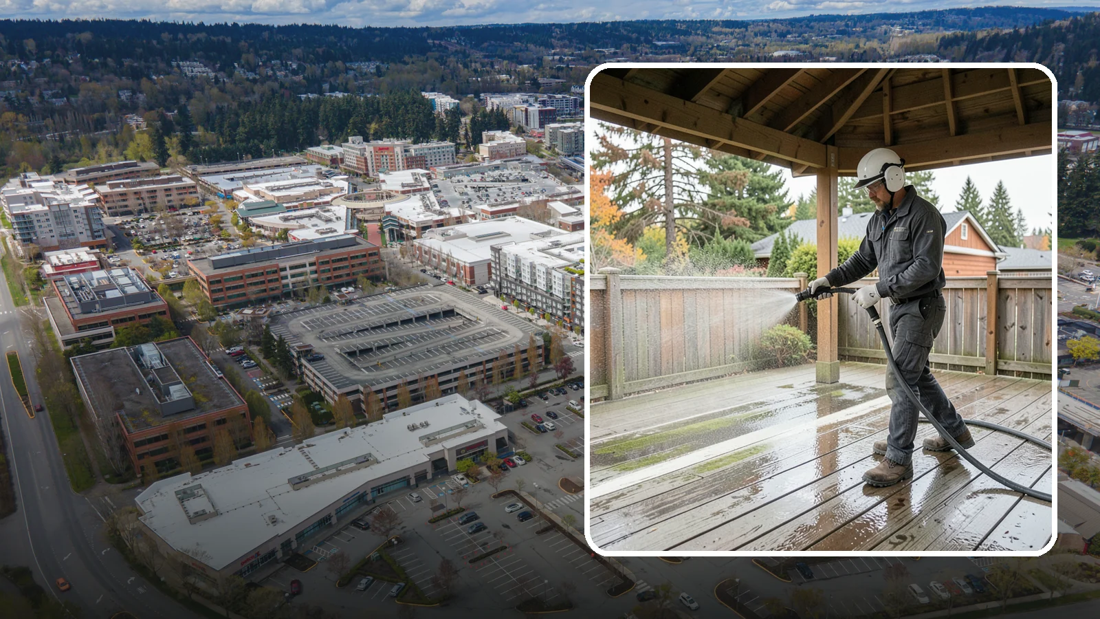 Gazebo Washing in Redmond, King County, WA - Wash gazebos inside and out to remove the moss, cobwebs, and mildew that collect in a shaded garden structure.