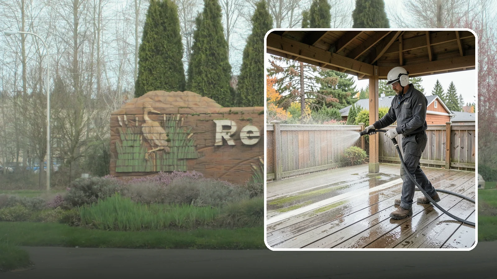 Gazebo Washing in Renton, King County, WA - Wash gazebos inside and out to remove the moss, cobwebs, and mildew that collect in a shaded garden structure.