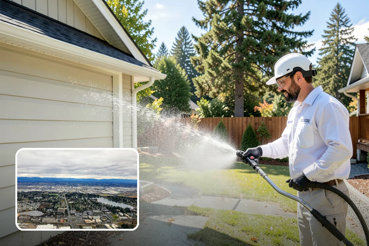 Gazebo Washing in SeaTac, King County, WA - Removes roof moss and interior mildew from the structure