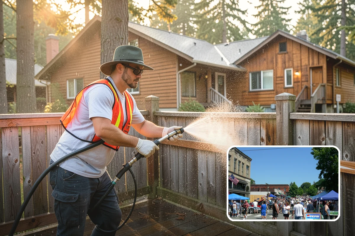 Gazebo Washing in Snohomish, Snohomish County, WA - Removes roof moss and interior mildew from the structure