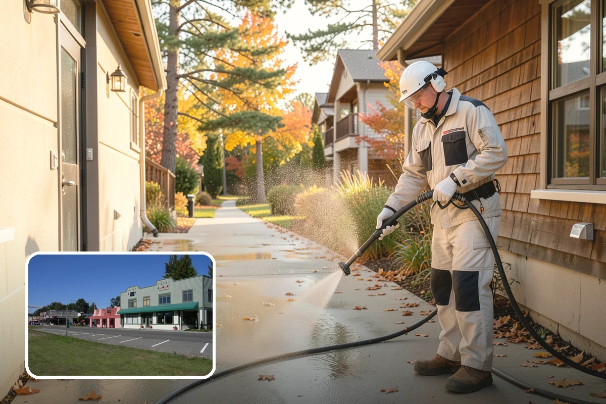 Gazebo Washing in Snoqualmie, King County, WA - Removes roof moss and interior mildew from the structure