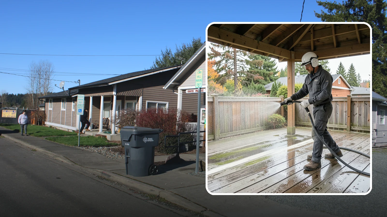 Gazebo Washing in South Prairie, Pierce County, WA - Wash gazebos inside and out to remove the moss, cobwebs, and mildew that collect in a shaded garden structure.