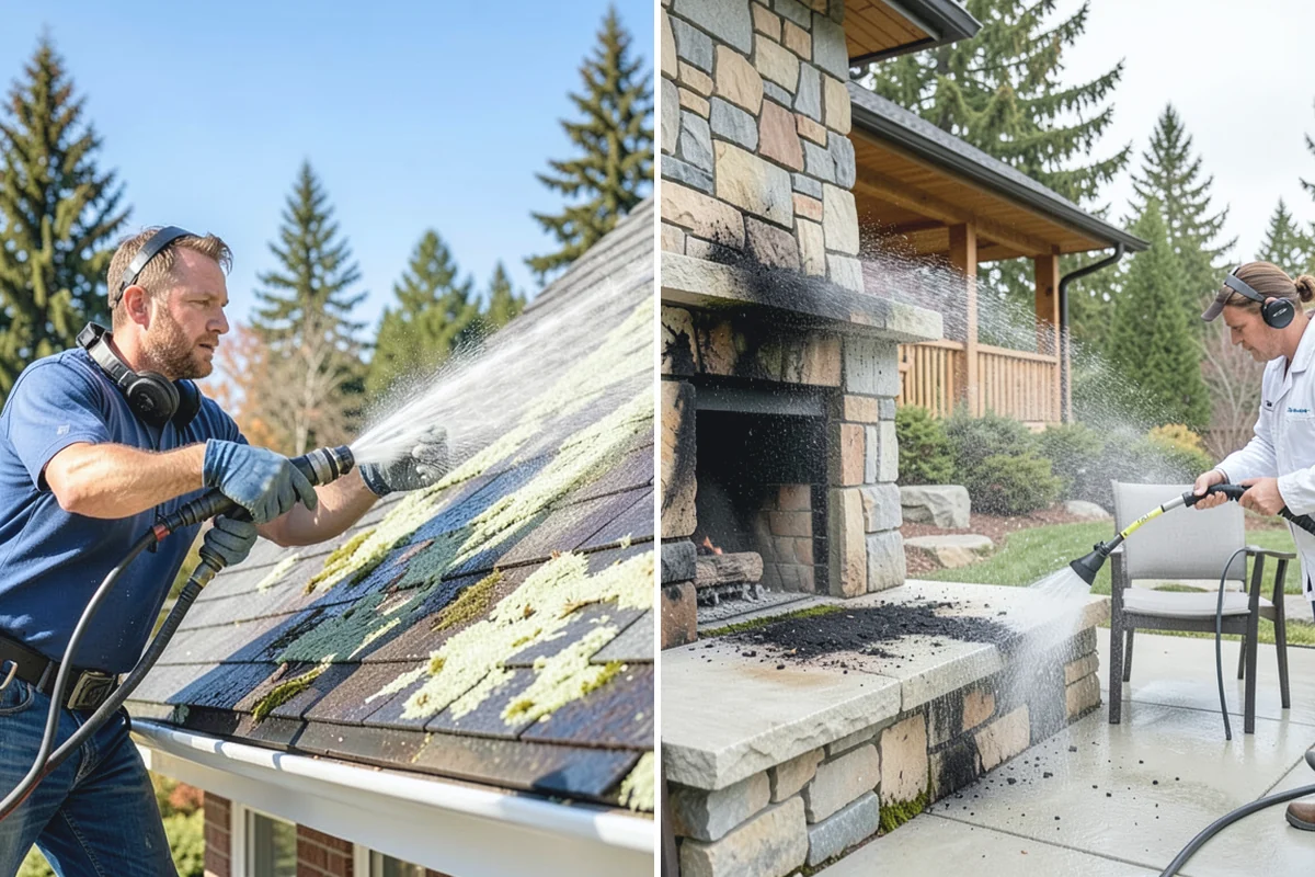 Gazebo Washing in South Prairie, Pierce County, WA - Sweep debris and cobwebs from the interior and roof