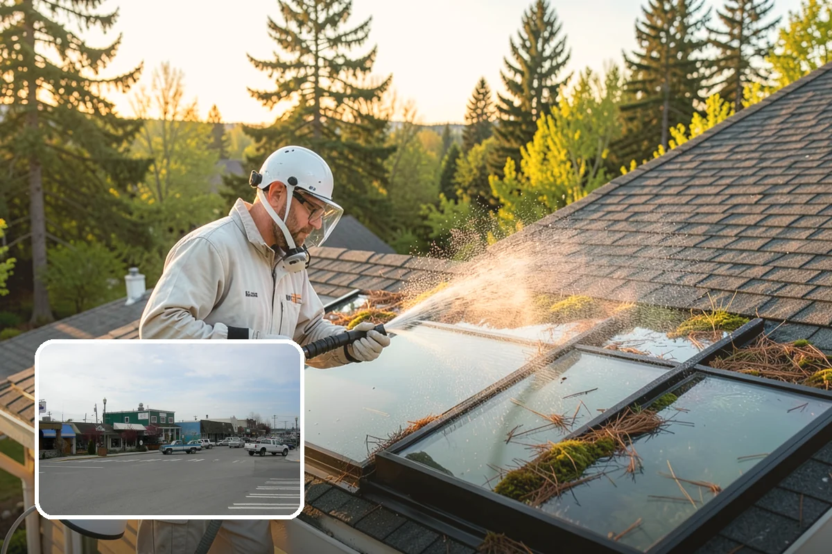 Gazebo Washing in Stanwood, Snohomish County, WA - Removes roof moss and interior mildew from the structure