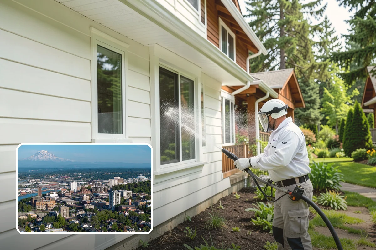 Gazebo Washing in Tacoma, Pierce County, WA - Removes roof moss and interior mildew from the structure