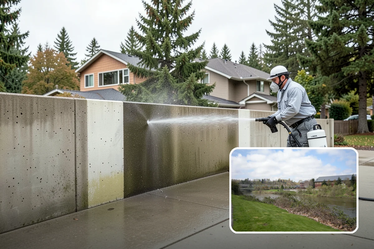 Gazebo Washing in Tukwila, King County, WA - Removes roof moss and interior mildew from the structure