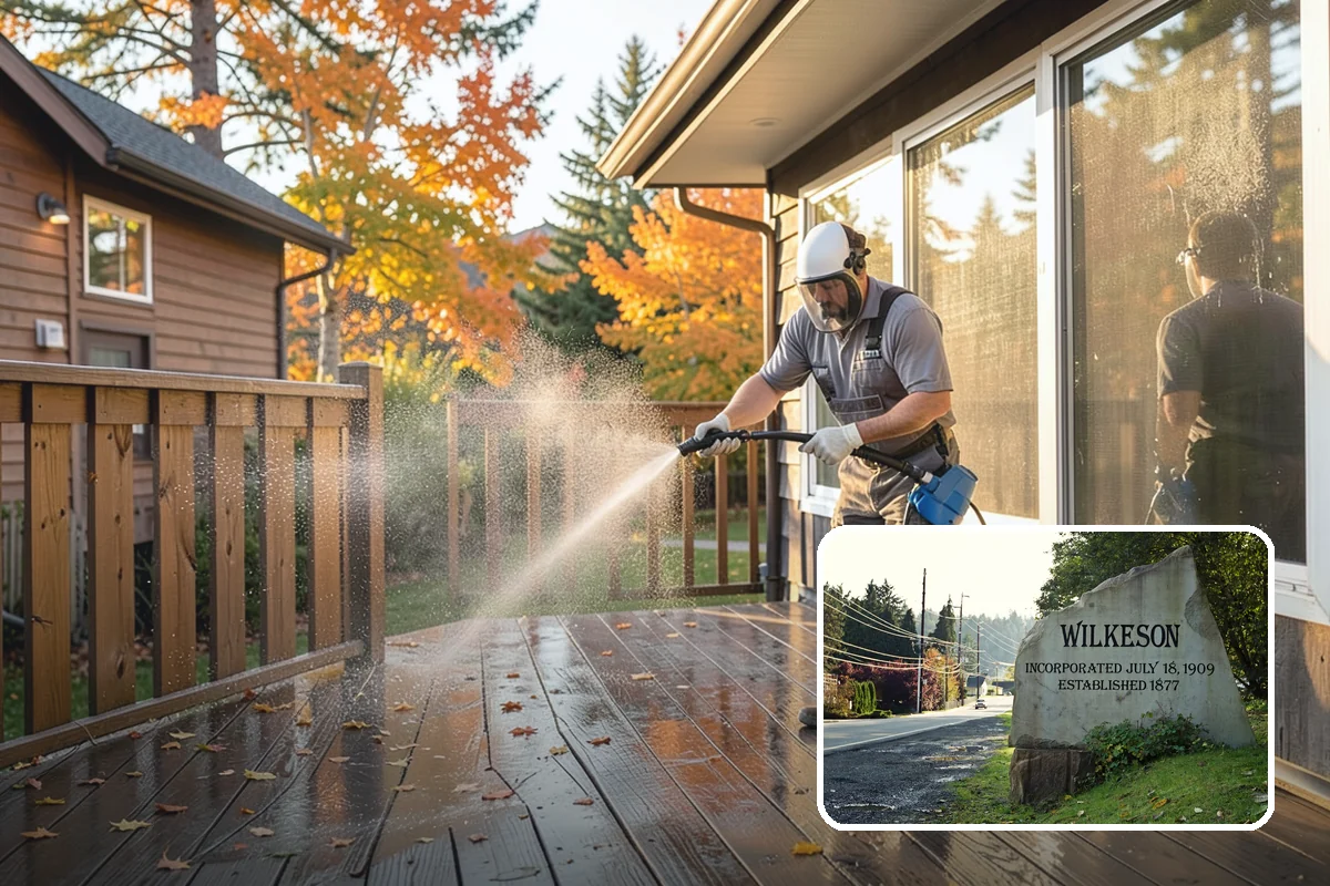 Gazebo Washing in Wilkeson, Pierce County, WA - Removes roof moss and interior mildew from the structure