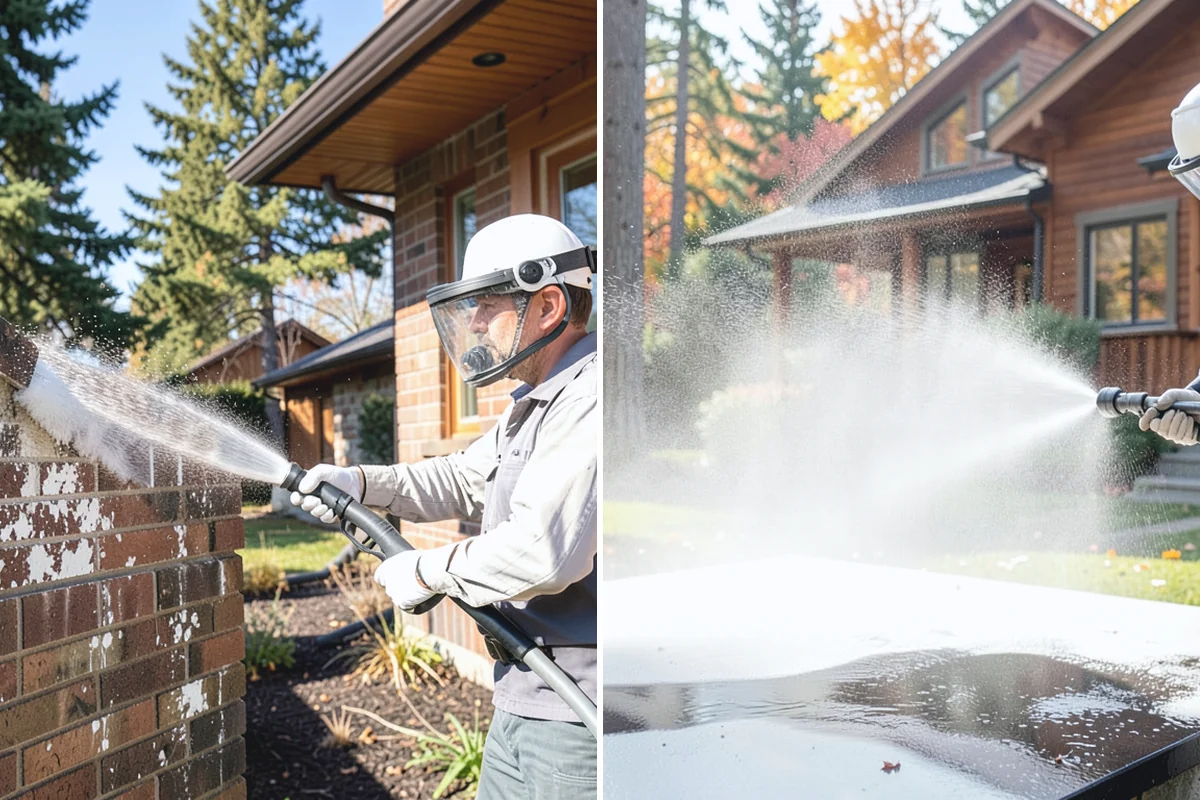 Glass Cleaning in Beaux Arts Village, King County, WA - Rinse loose debris and pollen from the glass