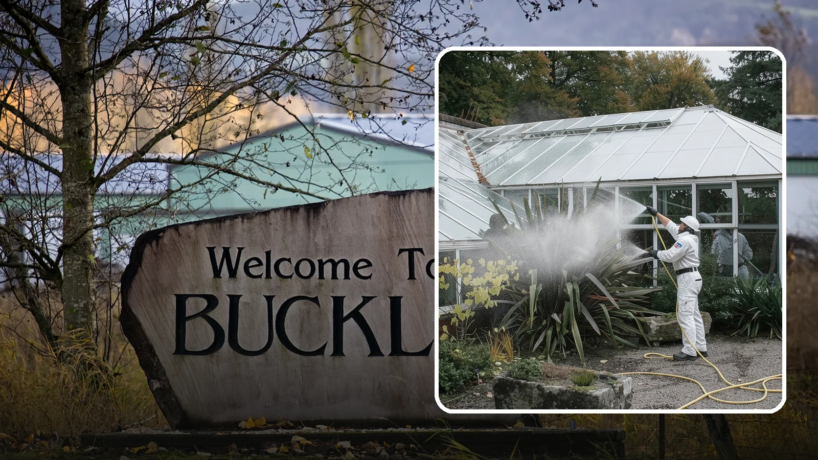 Glass Cleaning in Buckley, Pierce County, WA - Streak-free exterior glass cleaning for windows, doors, and glass features that cuts through Northwest grime and mineral spotting.